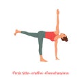 Revolved Half Moon Pose isolated woman doing yoga