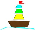 Ship in water vector or water transportation Art Royalty Free Stock Photo