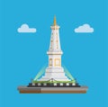 Tugu Jogja is the Iconic Landmark of Yogyakarta. Indonesia concept in cartoon flat illustration vector Royalty Free Stock Photo