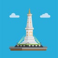 Tugu Jogja is the Iconic Landmark of Yogyakarta. Indonesia concept in cartoon flat illustration vector