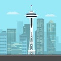 Seattle city skyline. Vector city