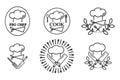 Set of outline icons for chef logos. Royalty Free Stock Photo