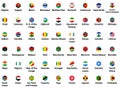 Africa all countries` flags. Hexagon isolated flat style design icons set Royalty Free Stock Photo