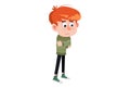 Vector cartoon illustration Of Boy Royalty Free Stock Photo