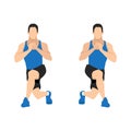 Man doing workout with Alternating Curtsy Lunge