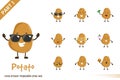 Cartoon illustration of cute potato vegetable poses set. Royalty Free Stock Photo