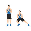 Illustrated exercise guide by healthy man doing Side Lunges Royalty Free Stock Photo