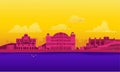 Cartoon illustration of the Jaipur skyline.