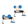 Man doing barbell bench press. Chest Press