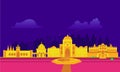 Cartoon illustration of Panipat skyline. Royalty Free Stock Photo