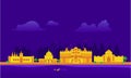 Cartoon illustration of the Panipat skyline. Royalty Free Stock Photo