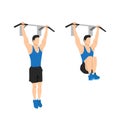 Man doing hanging knee leg raises. Abdominals exercise Royalty Free Stock Photo