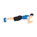 Man doing plank. abdominals exercise Royalty Free Stock Photo