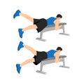 Reverse crunch exercise. Flat vector illustration Royalty Free Stock Photo