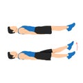 Man doing flutter kicks exercise. Flat vector illustration