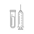 Linear style of syringe icon vector illustration