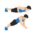 Dynamic clap push ups exercise. Push ups variation. Royalty Free Stock Photo