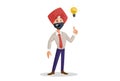Vector Graphic Illustration of Punjabi Businessman Royalty Free Stock Photo