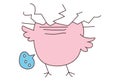 Vector Cartoon Illustration Of Cute Chick Royalty Free Stock Photo