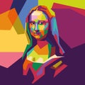 Mona Lisa colorful portrait illustration