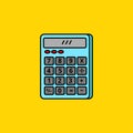 Simple calculator vector illustration isolated on yellow background Royalty Free Stock Photo