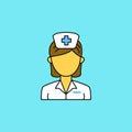 Simple nurse avatar vector illustration