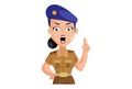 Vector Graphic Illustration of Lady Police
