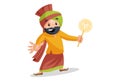 Vector graphic illustration Punjabi Man Royalty Free Stock Photo