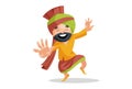 Vector graphic illustration Punjabi Man Royalty Free Stock Photo