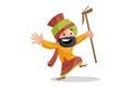 Vector graphic illustration Punjabi Man Royalty Free Stock Photo