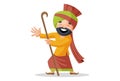 Vector graphic illustration Punjabi Man Royalty Free Stock Photo