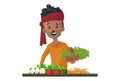 Vector graphic illustration of Vegetable Seller