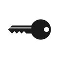 Key icon vector. Flat black vector key icon illustration on white background Royalty Free Stock Photo