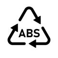 Plastic recycle symbol ABS 9 vector icon. Plastic recycling code ABS 9.