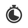 Stopwatch timer icon vector flat design isolated on white background Royalty Free Stock Photo