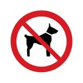 Vector illustration no dogs allowed. Vector icon dog prohibition sign isolated on white background. Prohibition sign. Royalty Free Stock Photo