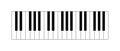 Vector illustration of a 3-octave piano keyboard. Black and white piano keys.