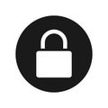 Flat padlock vector icon isolated on white background. Lock icon