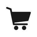 Shopping cart vector icon flat design. Icon for ui ux interface. On white background Royalty Free Stock Photo