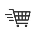 Shopping cart vector icon  flat design. Isolated on white background Royalty Free Stock Photo