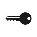 Key icon vector. Flat black vector key illustration. Royalty Free Stock Photo