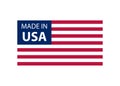 Made in USA vector logo, vector label set. US icon with American flag.Flag of the United States of America Royalty Free Stock Photo