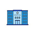 Linear color style of hospital building icon