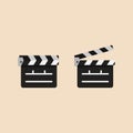 Film clappers boards isolated on white background. Blank movie clapper cinema vector illustration Royalty Free Stock Photo