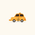 Flat design taxi car vector illustration isolated on background