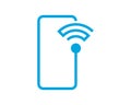 Android Mobile Phone And WiFi symbol. Android Mobile Phone with WiFi . Wireless and Android Mobile Phone