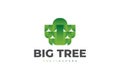 Big Tree Logo Template with Abstract and Modern Concept in Green Gradient Royalty Free Stock Photo