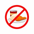 No food or no eating symbol for dieting or fasting activity illustration vector