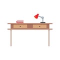 Flat design Table, work desk vector illustration, isolated on white background Royalty Free Stock Photo