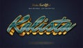 Kalista Text Style in Green and Gold with Embossed Effect Royalty Free Stock Photo